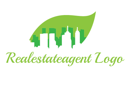 outline of buildings in leaf