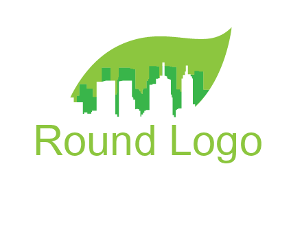 outline of buildings in leaf