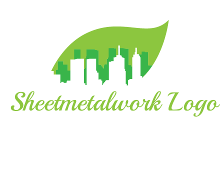 outline of buildings in leaf