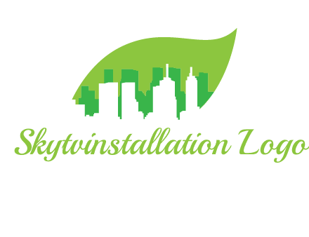 outline of buildings in leaf