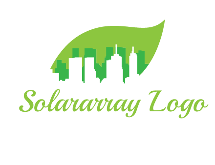 outline of buildings in leaf