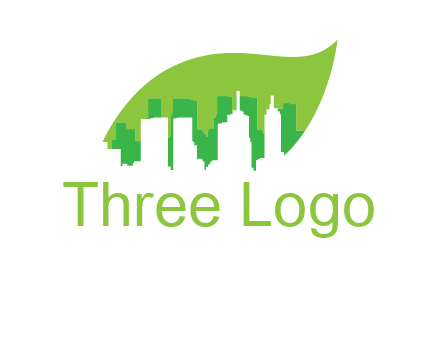 outline of buildings in leaf