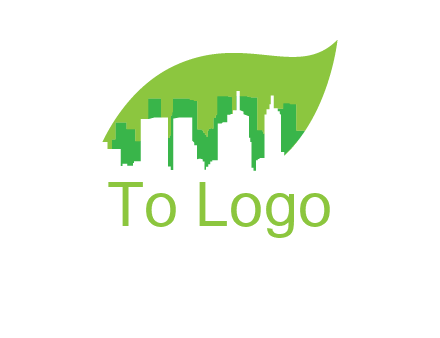 outline of buildings in leaf