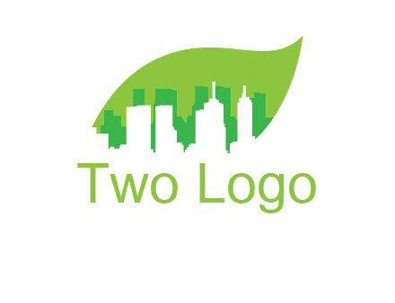 outline of buildings in leaf