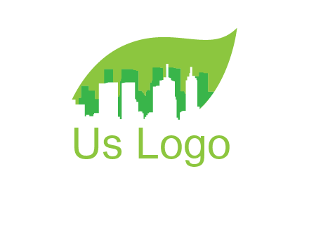 outline of buildings in leaf