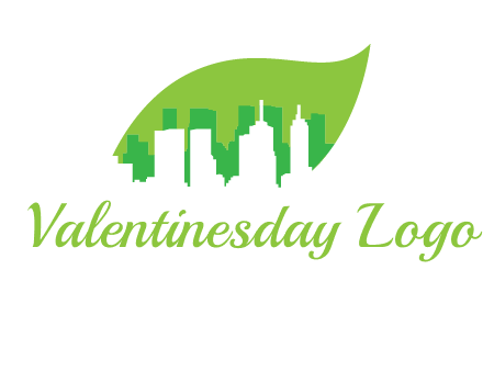 outline of buildings in leaf