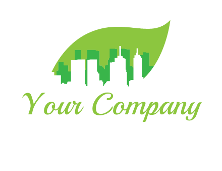 outline of buildings in leaf