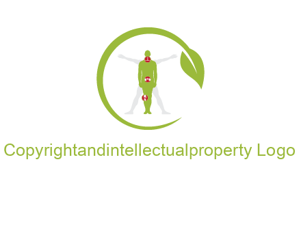 man inside leaf or sprout logo