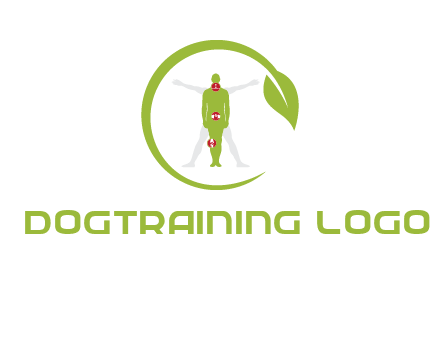 man inside leaf or sprout logo