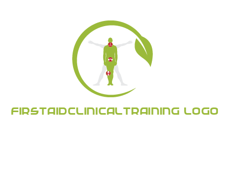 man inside leaf or sprout logo