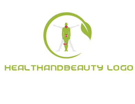 man inside leaf or sprout logo