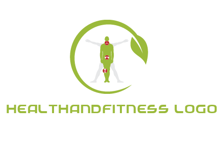 man inside leaf or sprout logo