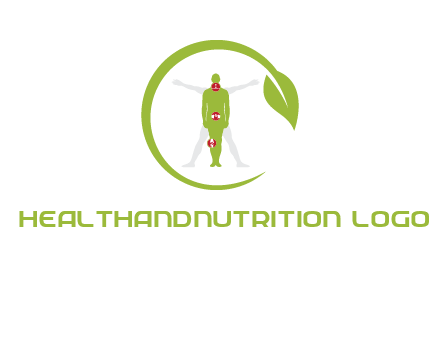 man inside leaf or sprout logo