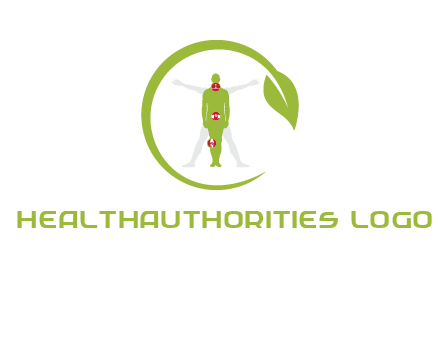 man inside leaf or sprout logo