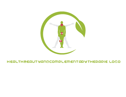 man inside leaf or sprout logo