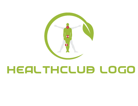 man inside leaf or sprout logo