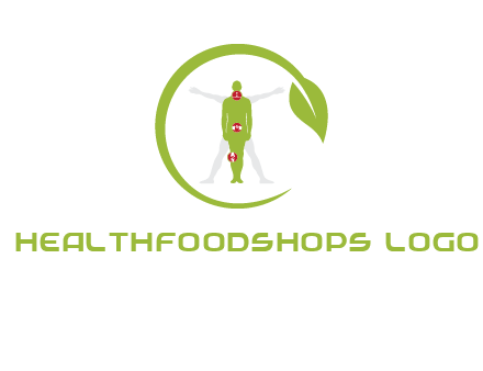 man inside leaf or sprout logo