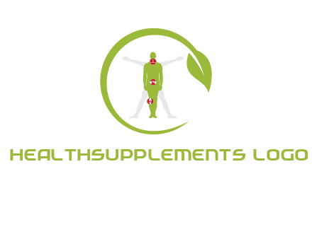 man inside leaf or sprout logo