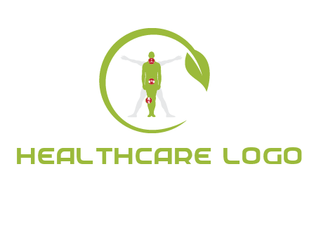 man inside leaf or sprout logo