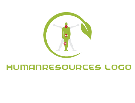 man inside leaf or sprout logo