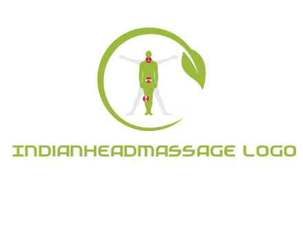 man inside leaf or sprout logo