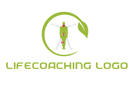 man inside leaf or sprout logo