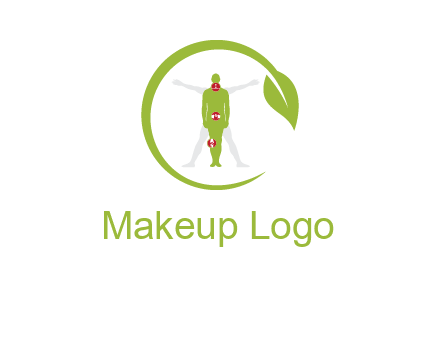 man inside leaf or sprout logo
