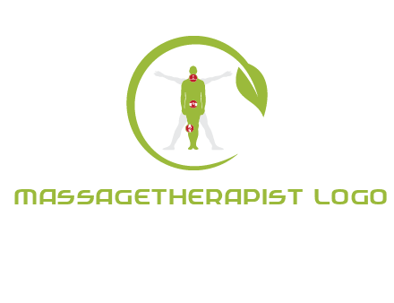 man inside leaf or sprout logo