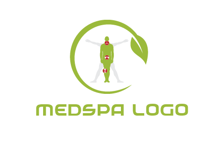 man inside leaf or sprout logo