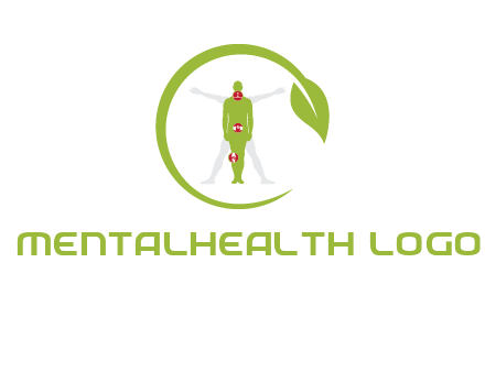 man inside leaf or sprout logo