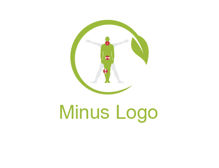 man inside leaf or sprout logo