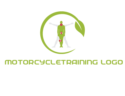 man inside leaf or sprout logo