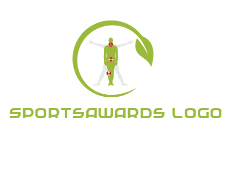 man inside leaf or sprout logo