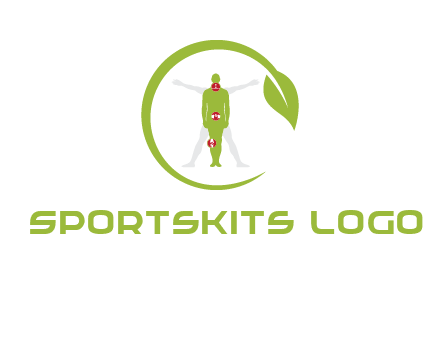 man inside leaf or sprout logo