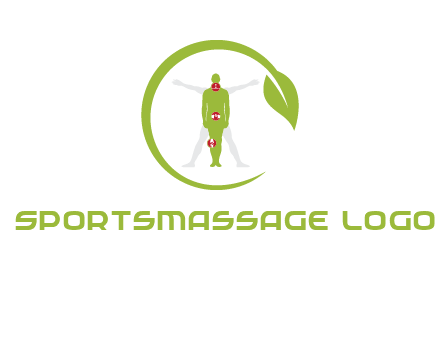 man inside leaf or sprout logo