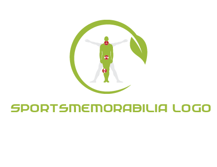 man inside leaf or sprout logo