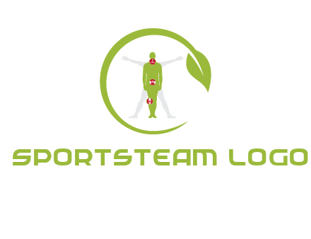 man inside leaf or sprout logo