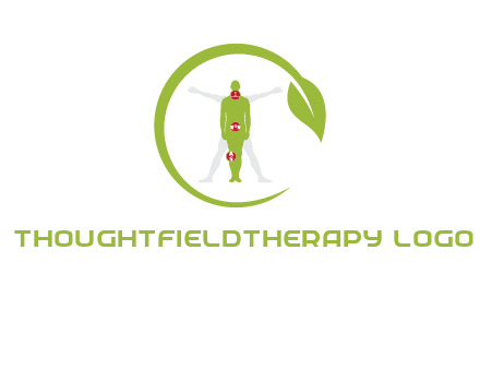 man inside leaf or sprout logo