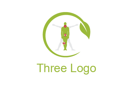 man inside leaf or sprout logo