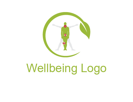 man inside leaf or sprout logo