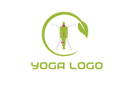 man inside leaf or sprout logo