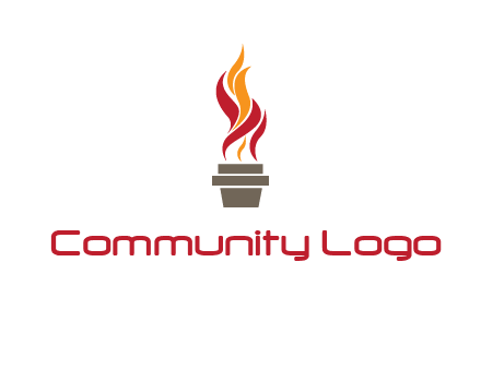 flaming torch logo