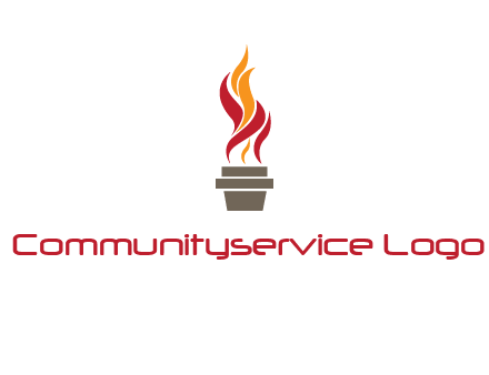 flaming torch logo