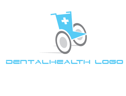 wheelchair with cross sign logo