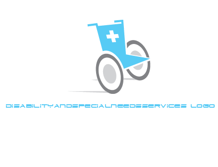 wheelchair with cross sign logo