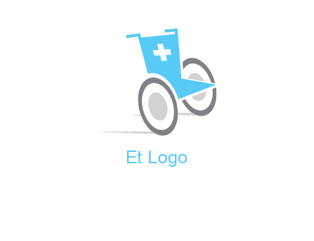 wheelchair with cross sign logo