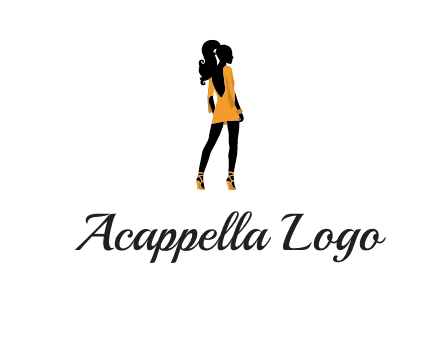 woman in yellow apparel logo