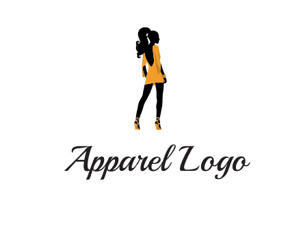 woman in yellow apparel logo