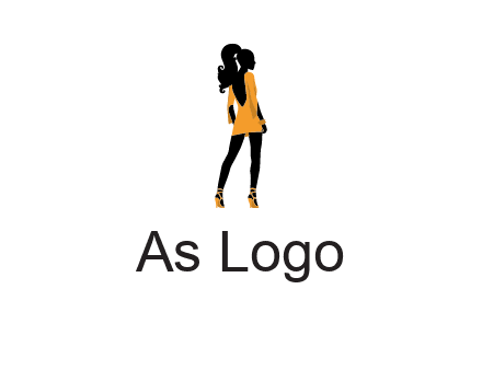 woman in yellow apparel logo