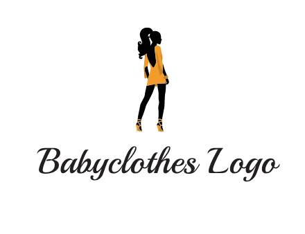 woman in yellow apparel logo